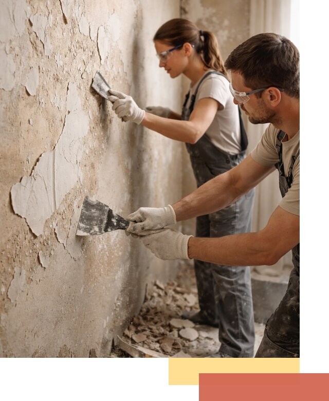 Снятие старой шпаклевки и подготовка поверхностей в Краснодаре