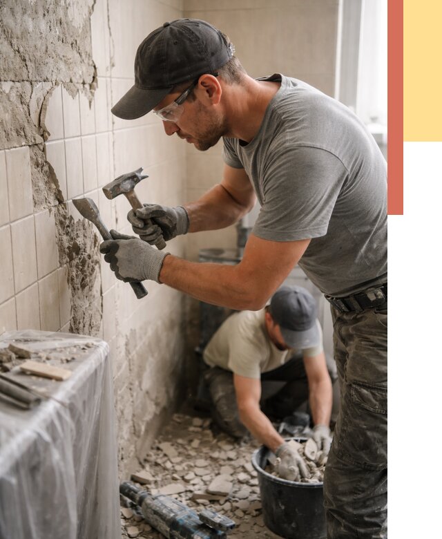 Демонтаж плитки со стен в Краснодаре от 877 руб. — быстро и недорого | ОТДЕЛОЧНИК-Ксд