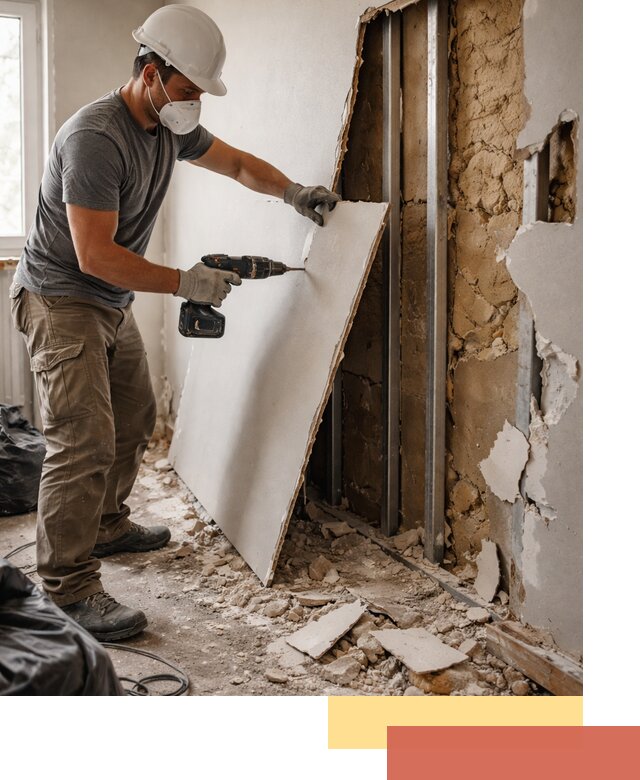 Демонтаж гипсокартона со стен в Краснодаре качественно и быстро