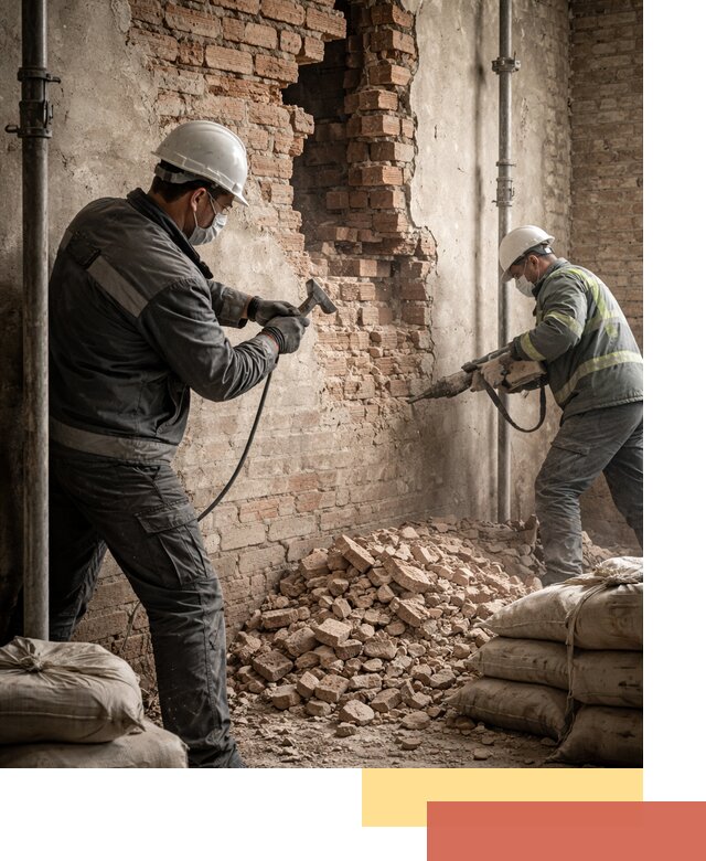 Демонтаж кирпичных стен в Краснодаре быстро и безопасно