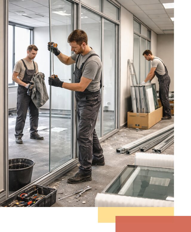 Демонтаж стеклянных перегородок в Краснодаре быстро и безопасно