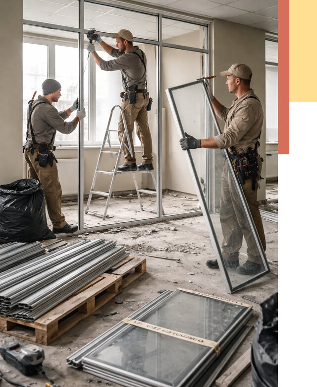 Демонтаж алюминиевых перегородок в Краснодаре от 4334 руб. — быстро и недорого | ОТДЕЛОЧНИК-Ксд