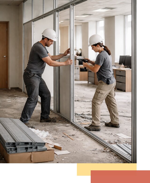 Демонтаж алюминиевых перегородок в Краснодаре быстро и аккуратно