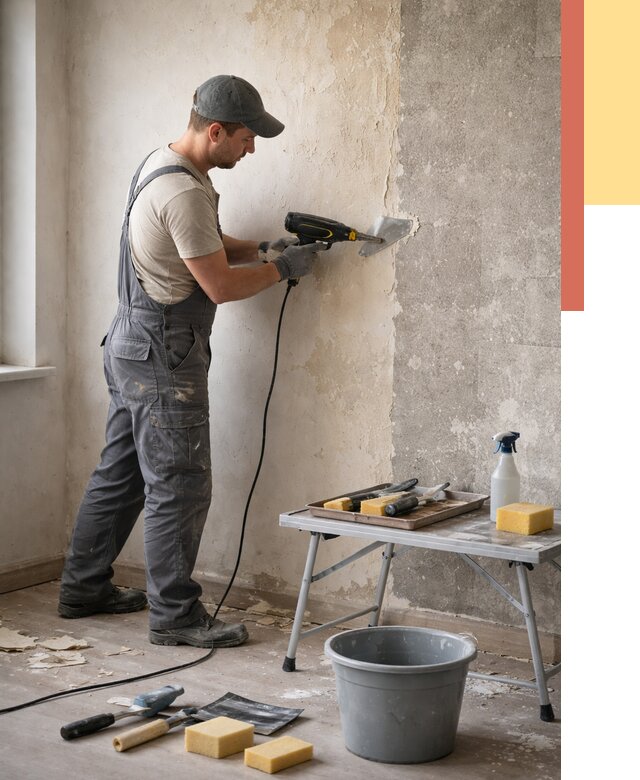 Очистка стен от клея в Краснодаре от 1909 руб. — снятие и удаление клея со стен | ОТДЕЛОЧНИК-Ксд