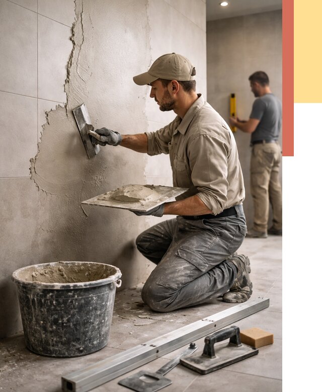 Штукатурка стен в ванной в Краснодаре от 4644 руб./м² — выравнивание под ключ | ОТДЕЛОЧНИК-Ксд