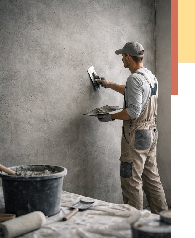 Декоративная штукатурка под бетон в Краснодаре от 2580 руб./м² — нанесение под ключ | ОТДЕЛОЧНИК-Ксд