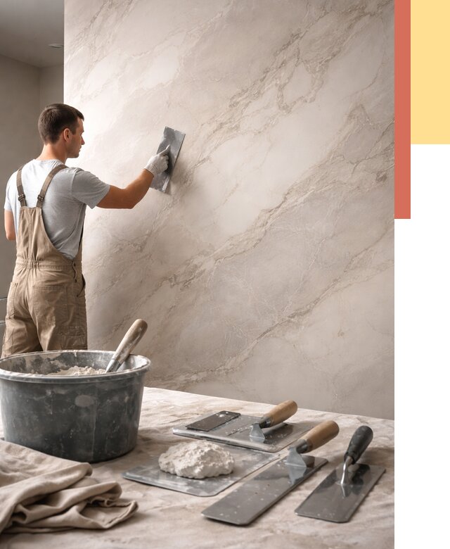 Декоративная штукатурка под мрамор в Краснодаре от 2889 руб./м² — быстро и недорого | ОТДЕЛОЧНИК-Ксд