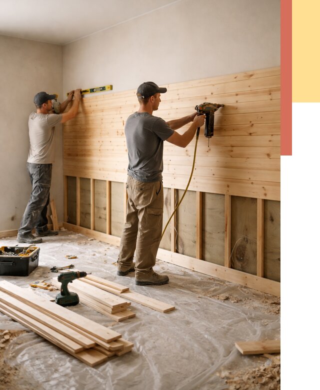 Монтаж деревянной вагонки на стены в Краснодаре от 7739 руб. | Услуги монтажа вагонки | ОТДЕЛОЧНИК-Ксд