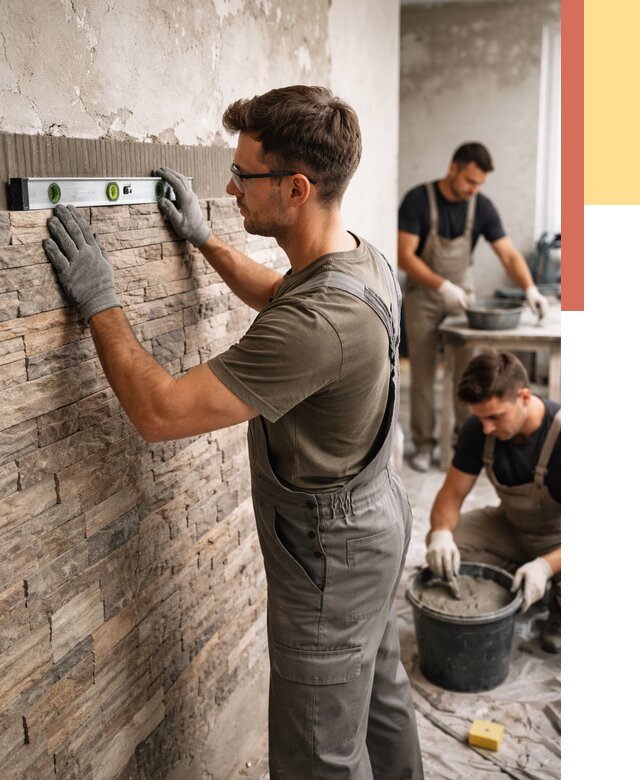 Монтаж искусственного камня в Краснодаре от 4644 руб. под ключ | ОТДЕЛОЧНИК-Ксд