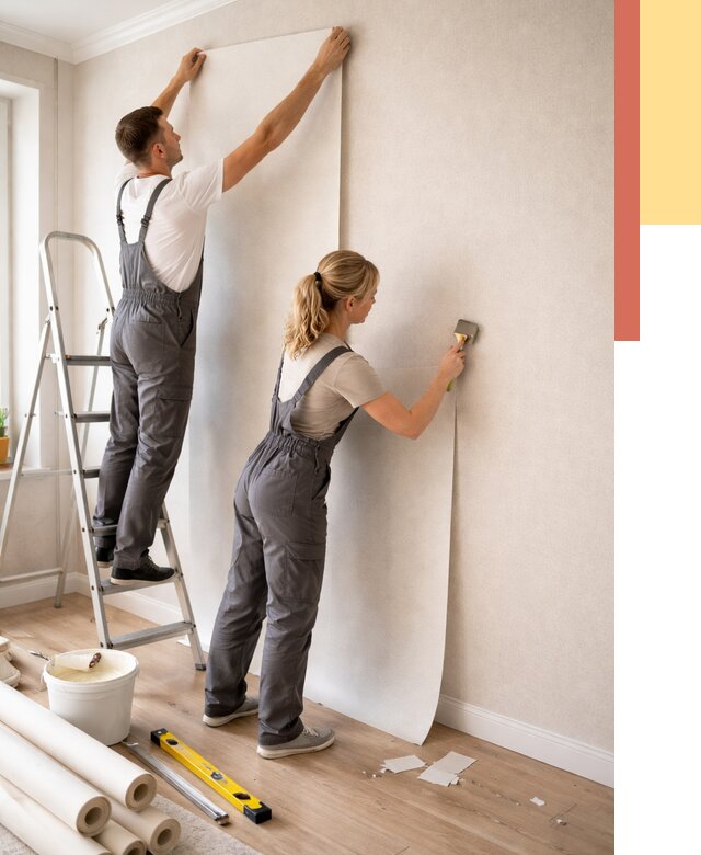 Поклейка флизелиновых обоев в Краснодаре от 6191 руб. | Быстро и недорого — ОТДЕЛОЧНИК-Ксд