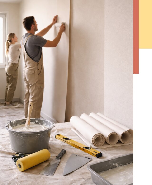 Поклейка бумажных обоев в Краснодаре от 5675 руб./м2 — быстро и недорого | ОТДЕЛОЧНИК-Ксд