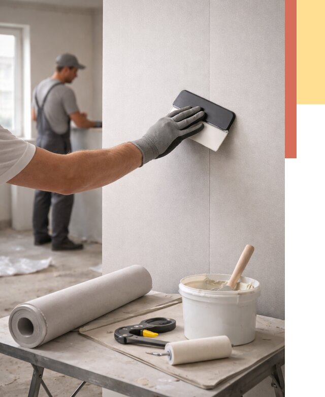 Поклейка обоев под покраску в Краснодаре от 3612 руб. за м2 | ОТДЕЛОЧНИК-Ксд