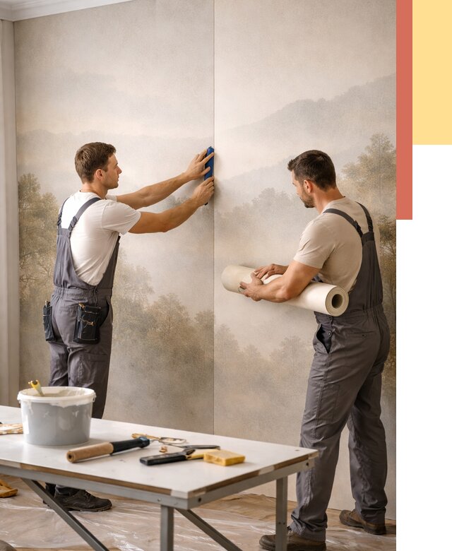 Поклейка фотообоев в Краснодаре от 8771 руб/м² — быстро и недорого | ОТДЕЛОЧНИК-Ксд