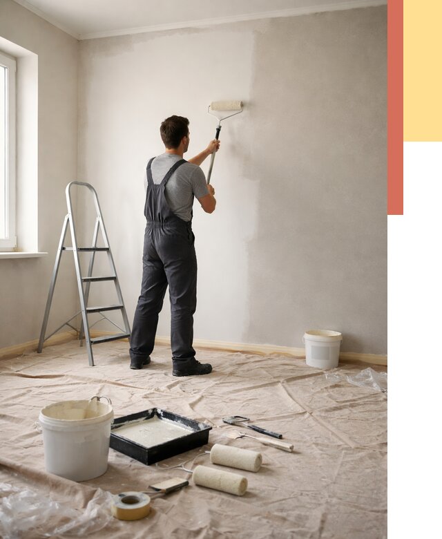 Покраска стен моющейся краской в Краснодаре от 361 руб./м² — быстро и недорого | ОТДЕЛОЧНИК-Ксд