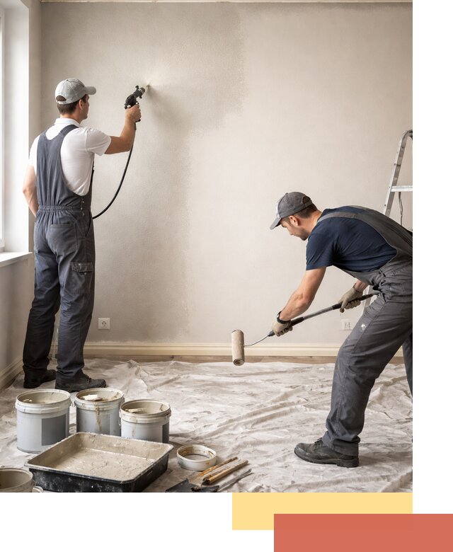 Покраска стен моющейся краской и защита поверхностей в Краснодаре