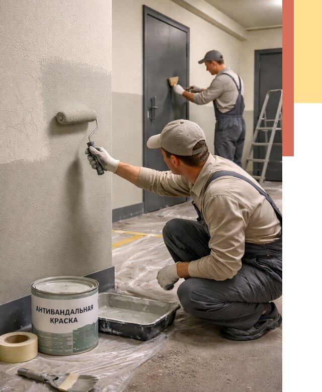 Покраска стен антивандальной краской в Краснодаре от 4644 руб./м² под ключ | ОТДЕЛОЧНИК-Ксд