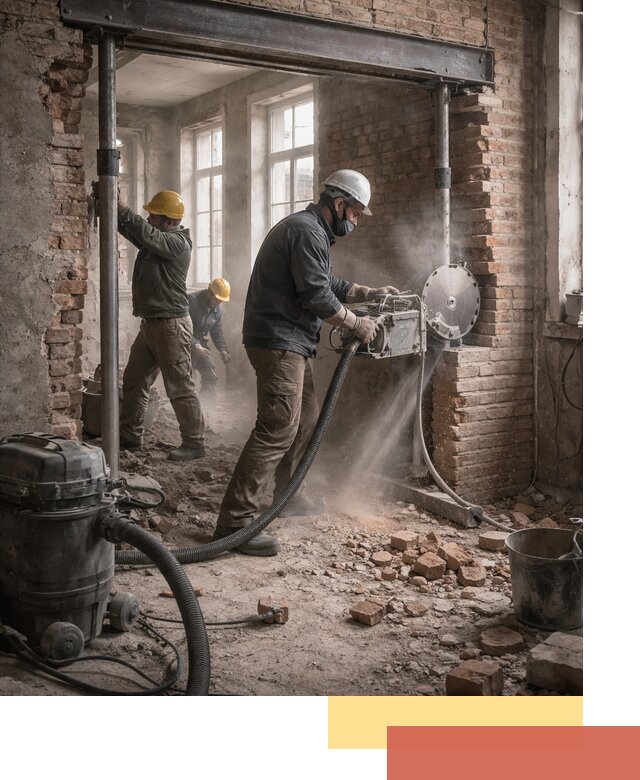 Прорезка проема в стене под дверной или оконный проем в Краснодаре