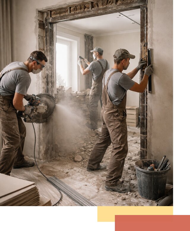 Расширение дверного проема под установку новой двери в Краснодаре