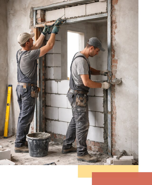 Закладка дверного проема под ключ в Краснодаре: демонтаж, монтаж, отделка