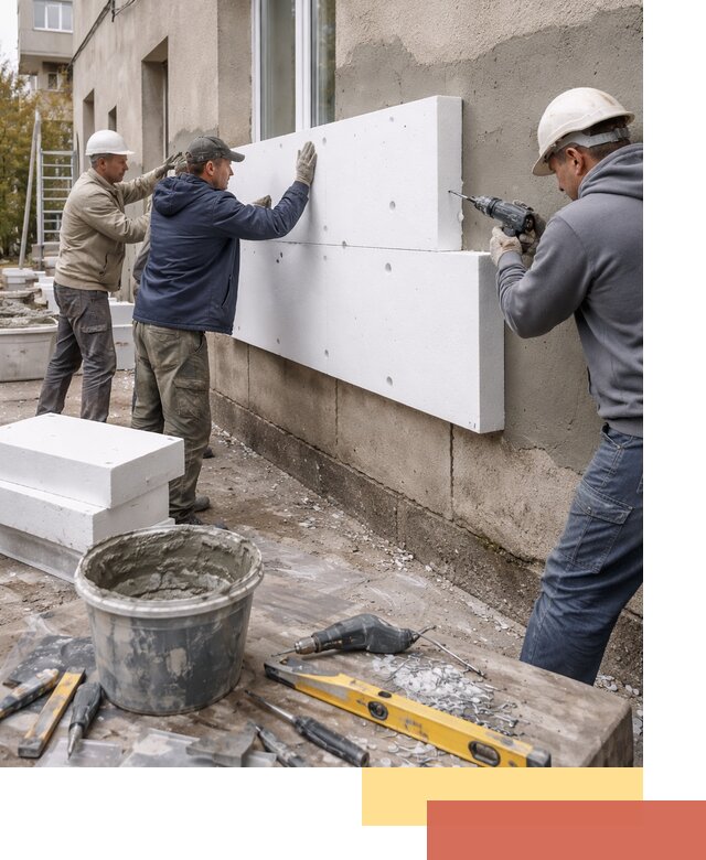 Утепление наружных стен пенопластом в Краснодаре