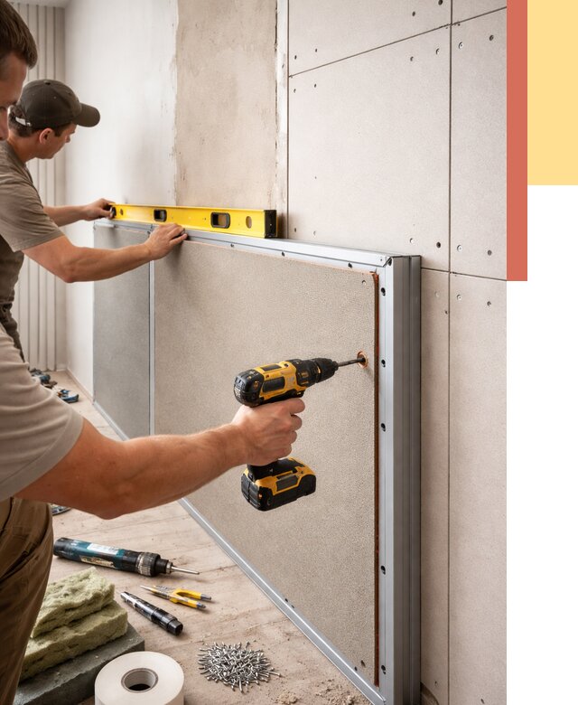 Шумоизоляция стен панелями ЗИПС в Краснодаре от 2270 руб./м² под ключ | ОТДЕЛОЧНИК-Ксд