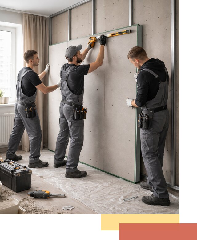 Шумоизоляция стен панелями ЗИПС в Краснодаре для жилых и коммерческих помещений