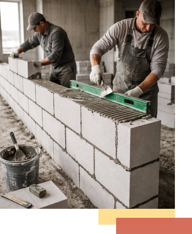 Кладка перегородок из газобетона в Краснодаре быстро и качественно