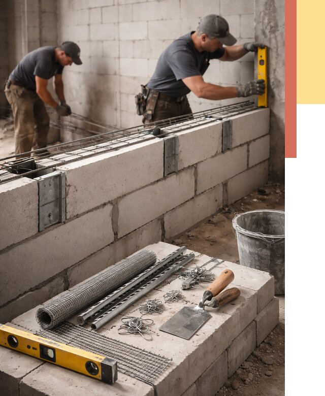 Армирование кладки перегородок в Краснодаре от 774 руб. под ключ | ОТДЕЛОЧНИК-Ксд
