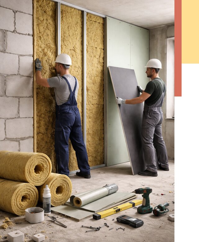 Шумоизоляция перегородок из блоков в Краснодаре от 1909 руб./м² — быстро и недорого | ОТДЕЛОЧНИК-Ксд