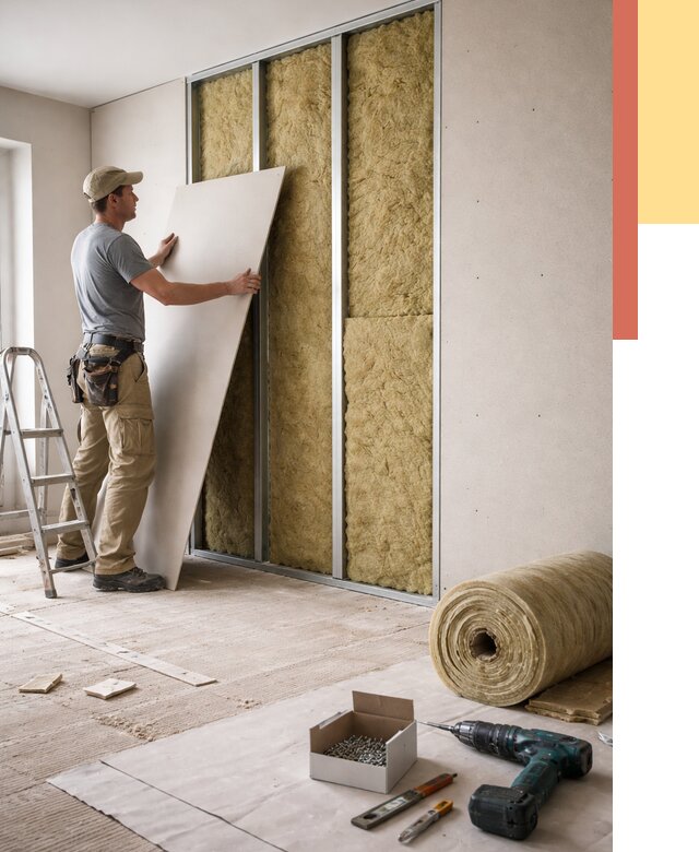 Перегородка из гипсокартона с шумоизоляцией в Краснодаре от 3220 руб. | ОТДЕЛОЧНИК-Ксд