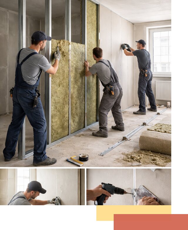 Перегородка из гипсокартона с шумоизоляцией в Краснодаре — монтаж под ключ