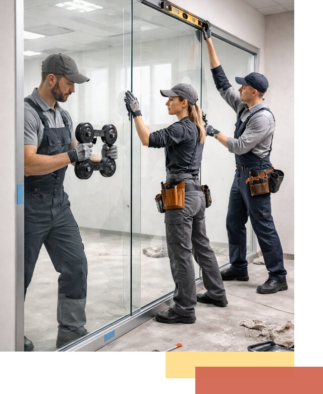 Профессиональный монтаж стеклянных перегородок в Краснодаре