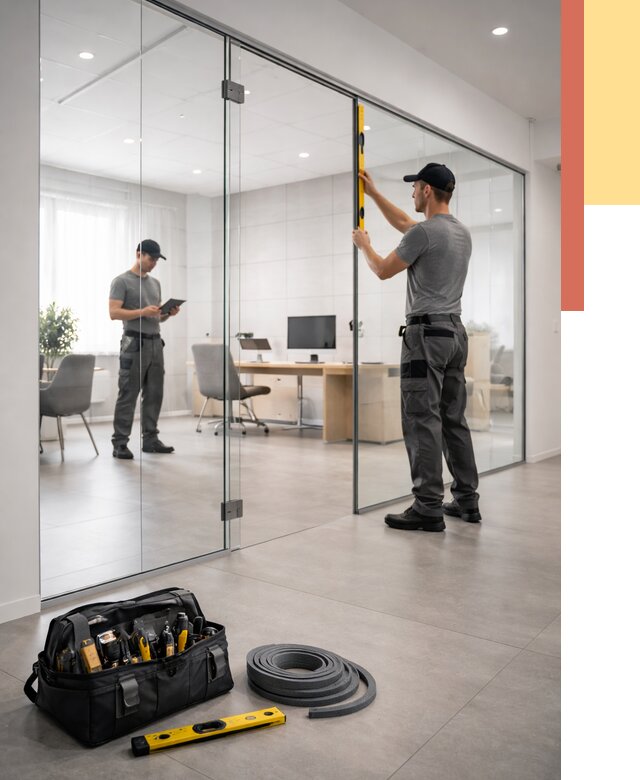 Цельностеклянные перегородки под ключ в Краснодаре от 9803 руб. — монтаж и цены | ОТДЕЛОЧНИК-Ксд