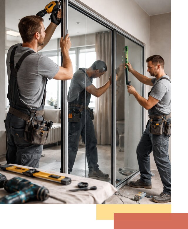 Каркасные стеклянные перегородки под ключ в Краснодаре