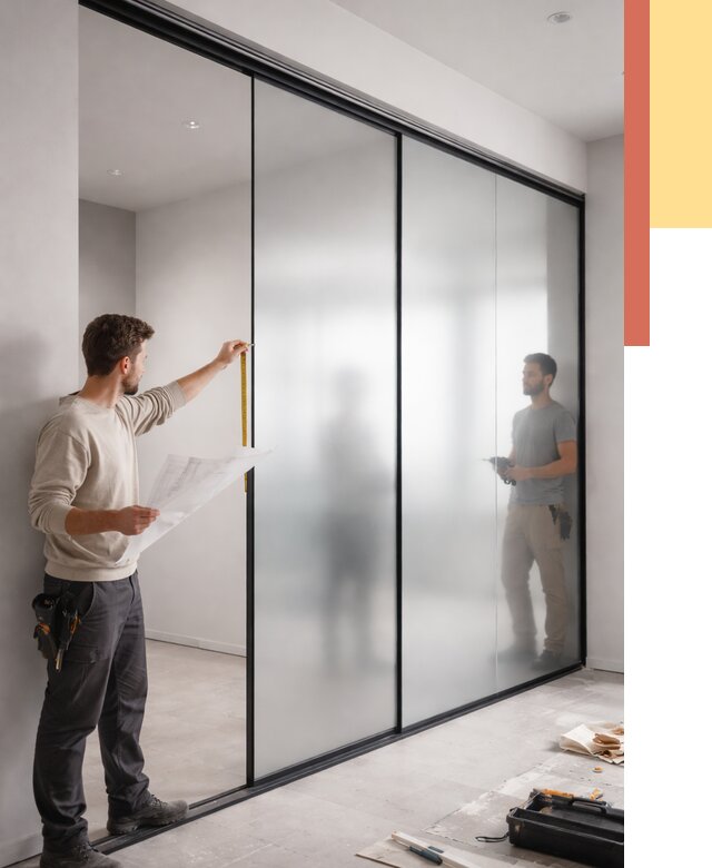 Матовые стеклянные перегородки в Краснодаре от 8771 руб. — монтаж и установка | ОТДЕЛОЧНИК-Ксд