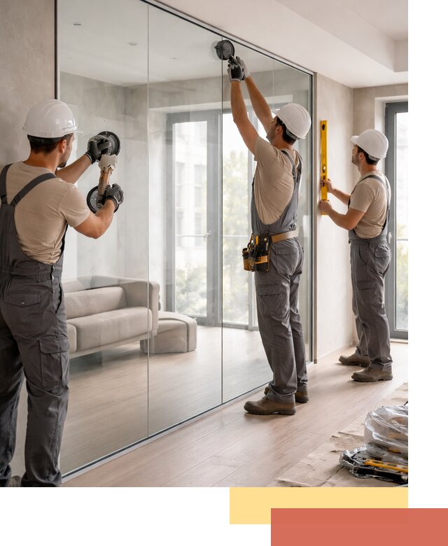 Перегородки из закаленного стекла в Краснодаре для офисов и квартир