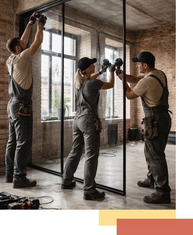 Стеклянные перегородки лофт — изготовление и монтаж в Краснодаре