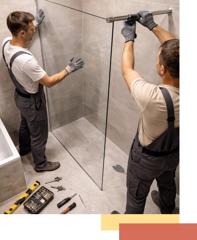 Стеклянные перегородки для душа в Краснодаре — изготовление и монтаж