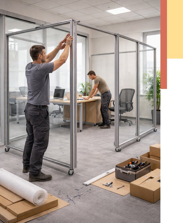 Мобильные офисные перегородки в Краснодаре от 12899 руб. — установка под ключ | ОТДЕЛОЧНИК-Ксд