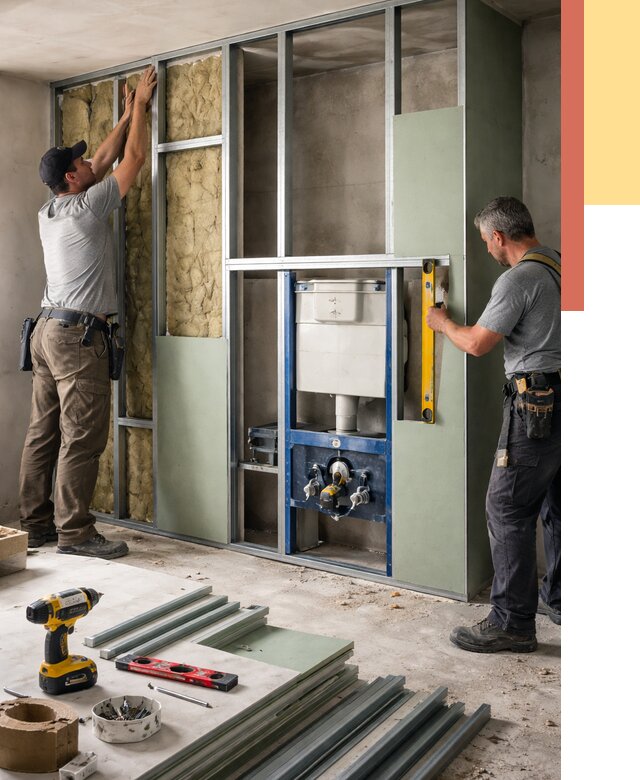 Установка сантехнических перегородок в Краснодаре от 8771 руб. | ОТДЕЛОЧНИК-Ксд