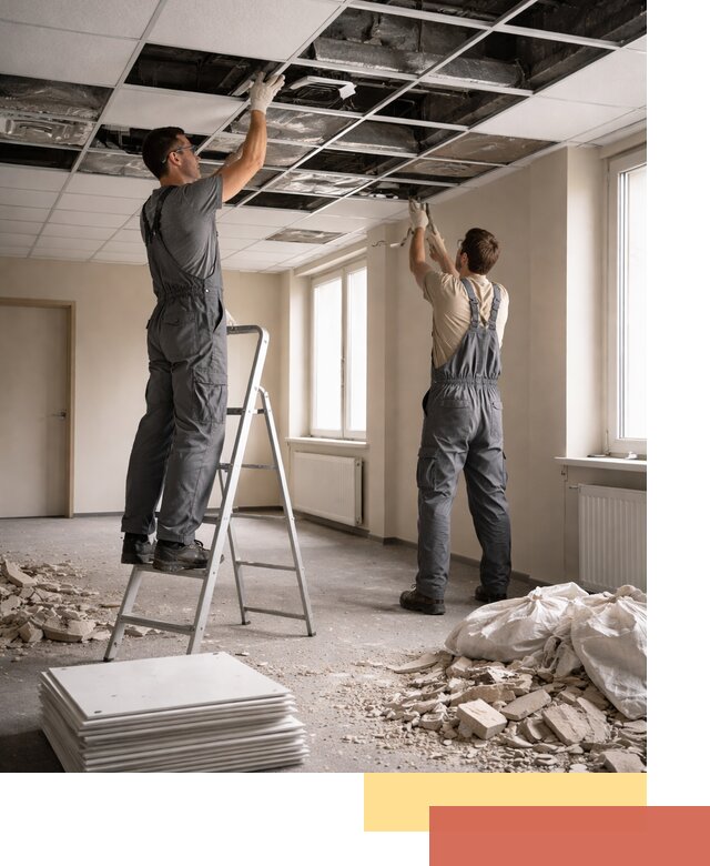 Демонтаж потолков Армстронг профессионально в Краснодаре