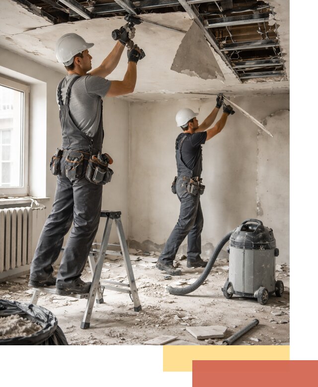 Демонтаж гипсокартонного потолка в Краснодаре быстро и аккуратно