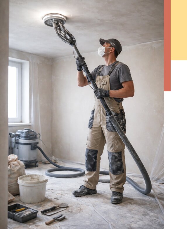 Шлифовка потолка в Краснодаре от 3612 руб. — услуги шлифования потолка | ОТДЕЛОЧНИК-Ксд