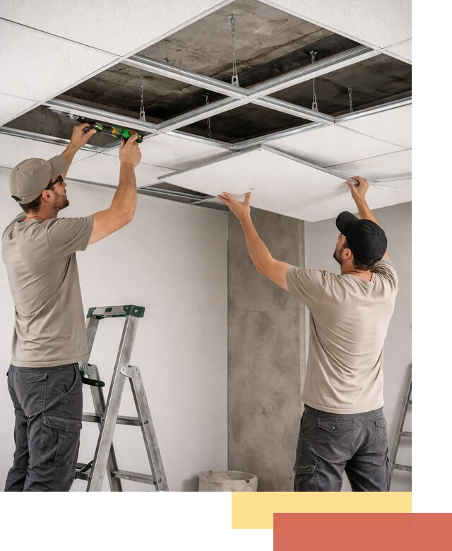 Монтаж потолка Армстронг под ключ в Краснодаре