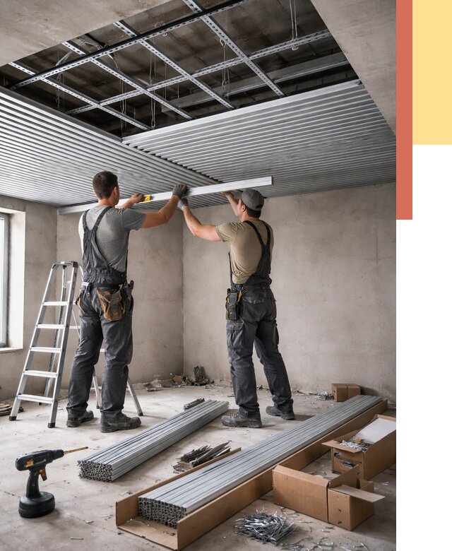 Монтаж реечного потолка в Краснодаре от 4644 руб. под ключ | ОТДЕЛОЧНИК-Ксд