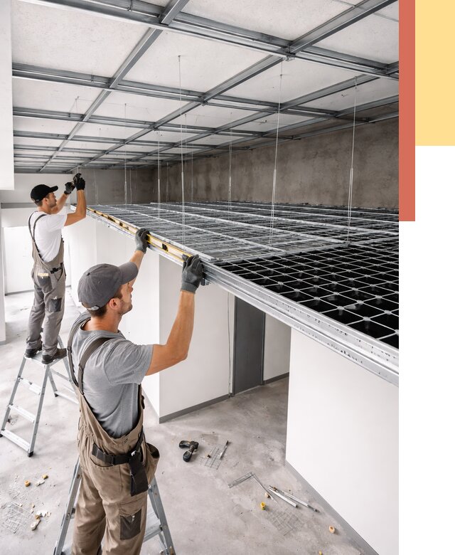 Монтаж потолка грильято в Краснодаре от 464 руб./м² — быстрая сборка под ключ | ОТДЕЛОЧНИК-Ксд