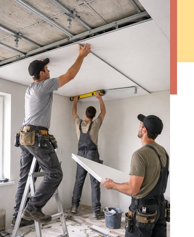 Монтаж потолка из ПВХ панелей в Краснодаре от 3612 руб./м2 — быстро и недорого | ОТДЕЛОЧНИК-Ксд