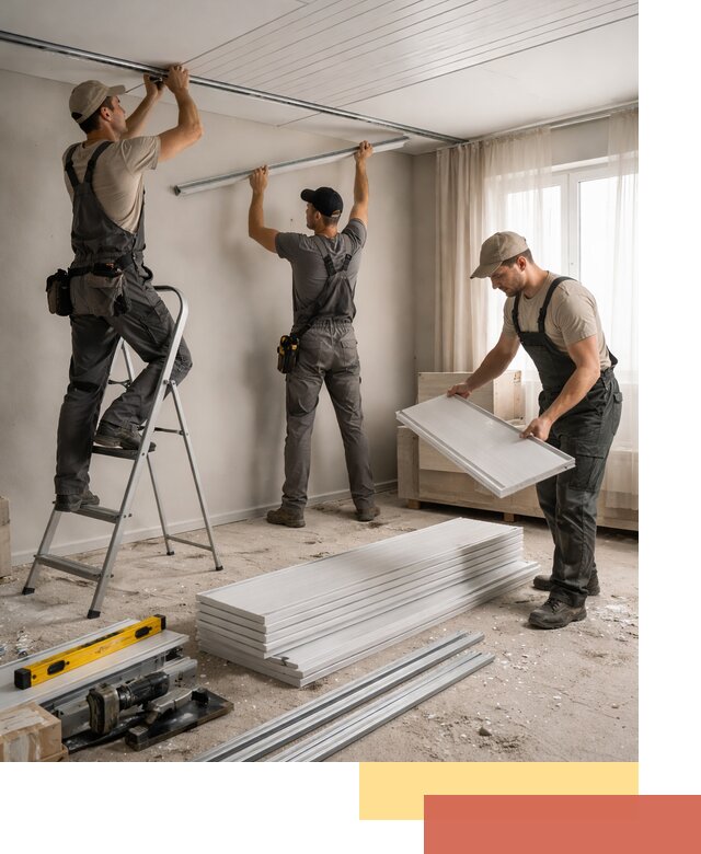 Монтаж потолка из ПВХ панелей в Краснодаре оперативно и качественно