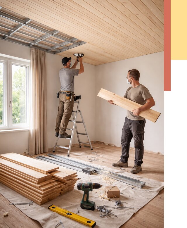 Монтаж потолка из вагонки в Краснодаре от 6707 руб. | Быстро и недорого — ОТДЕЛОЧНИК-Ксд