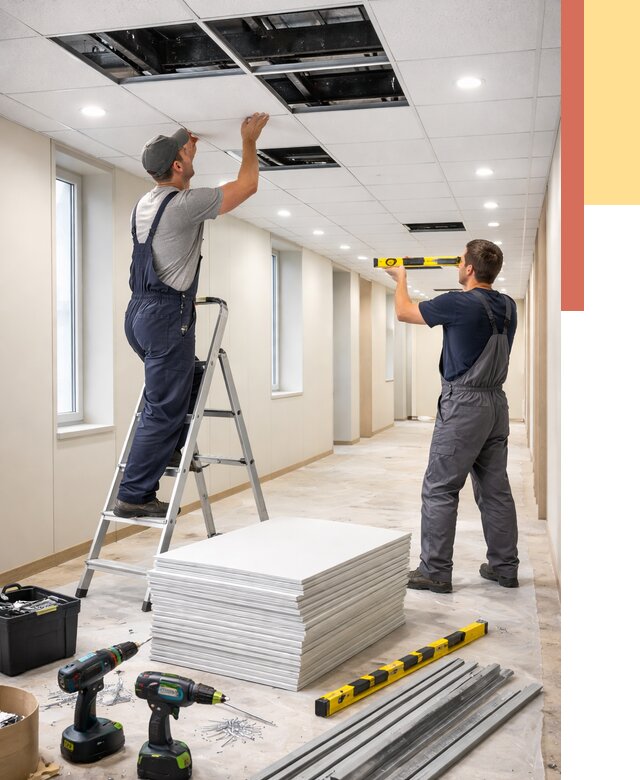 Ремонт потолка Армстронг в Краснодаре от 4644 руб. — быстро и недорого | ОТДЕЛОЧНИК-Ксд